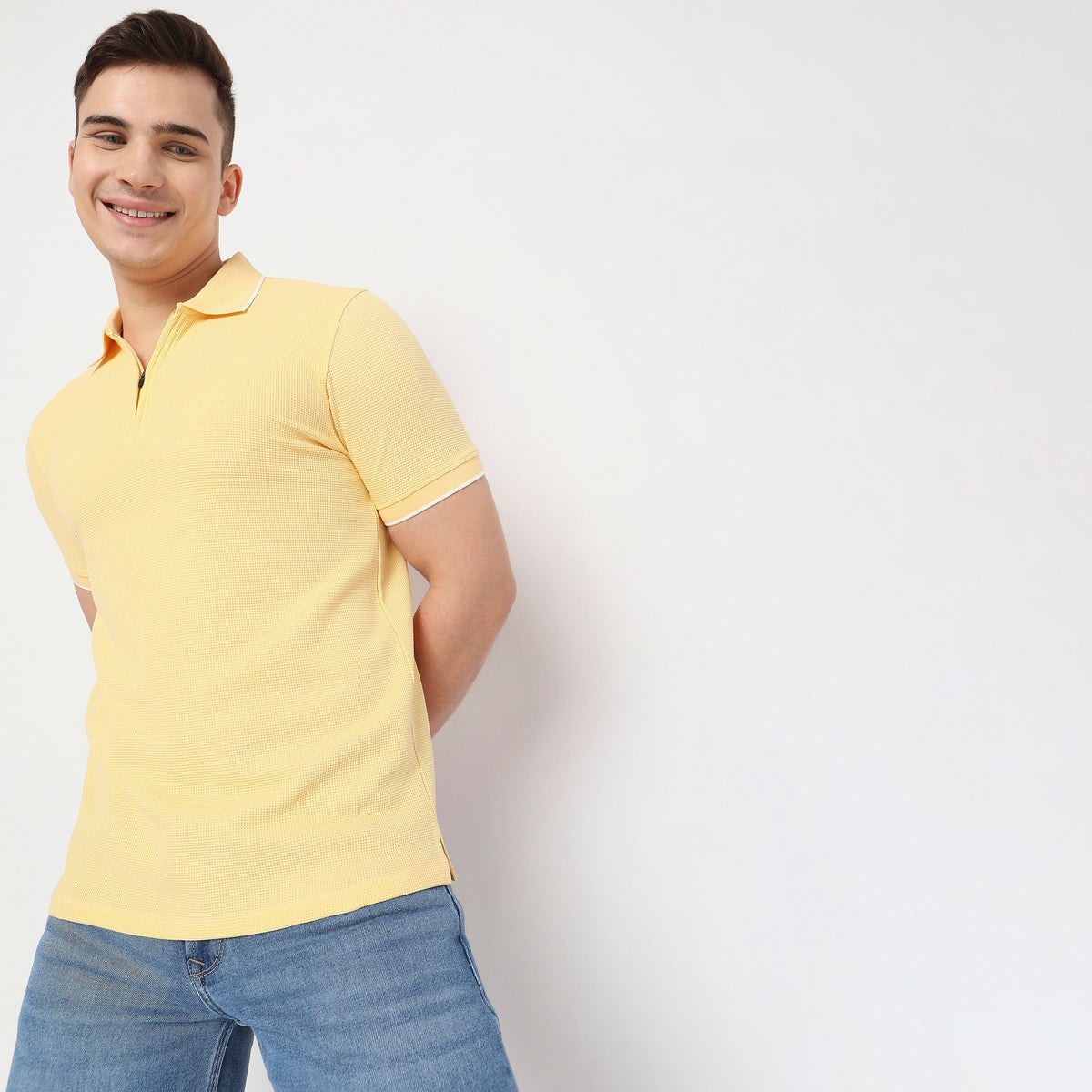 Regular Fit Textured Polo T-Shirt