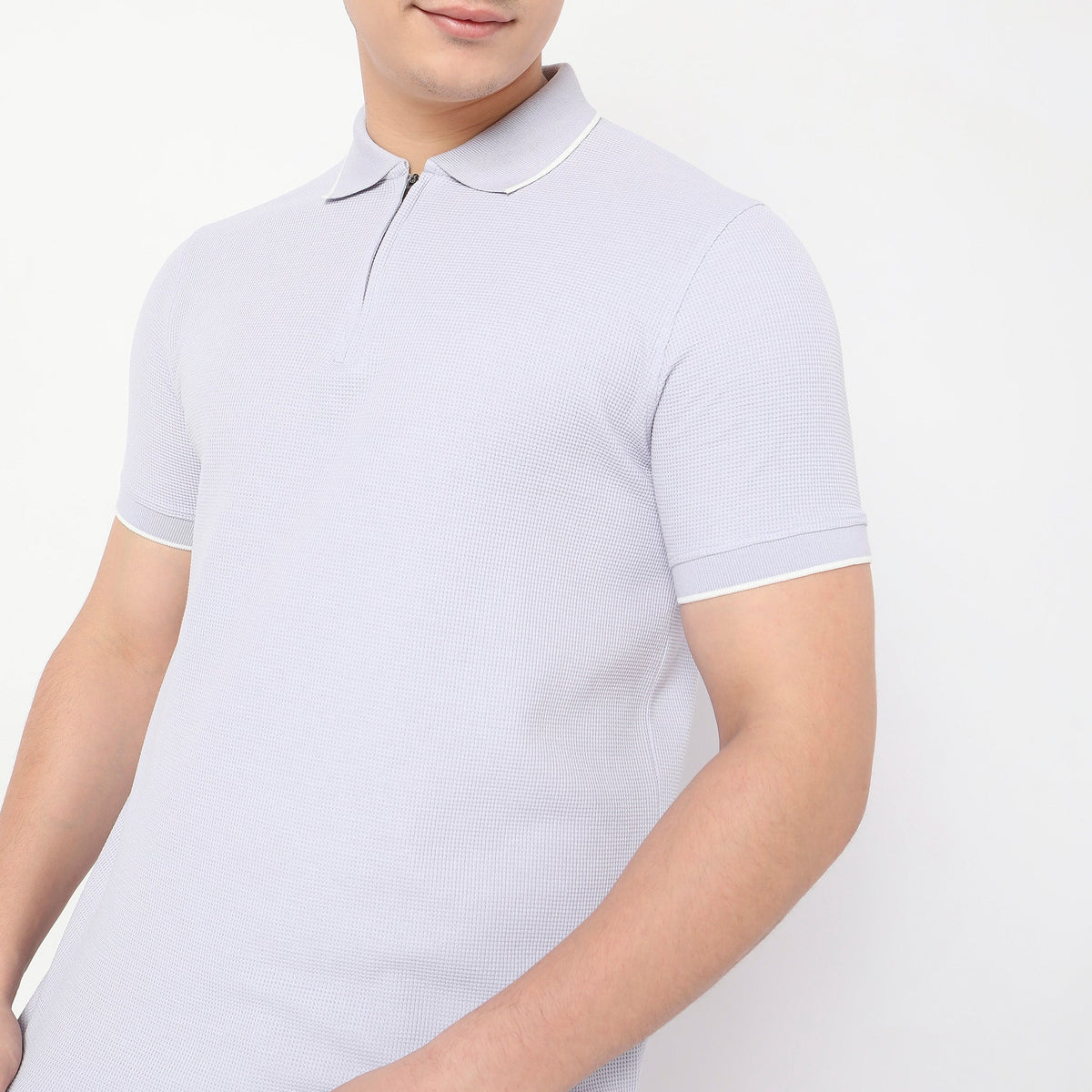 Regular Fit Textured Polo T-Shirt