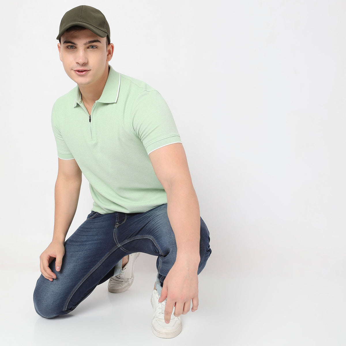 Regular Fit Textured Polo T-Shirt