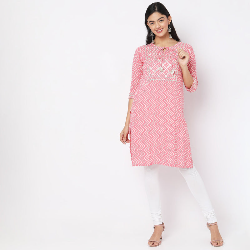 Straight Fit Printed Kurta