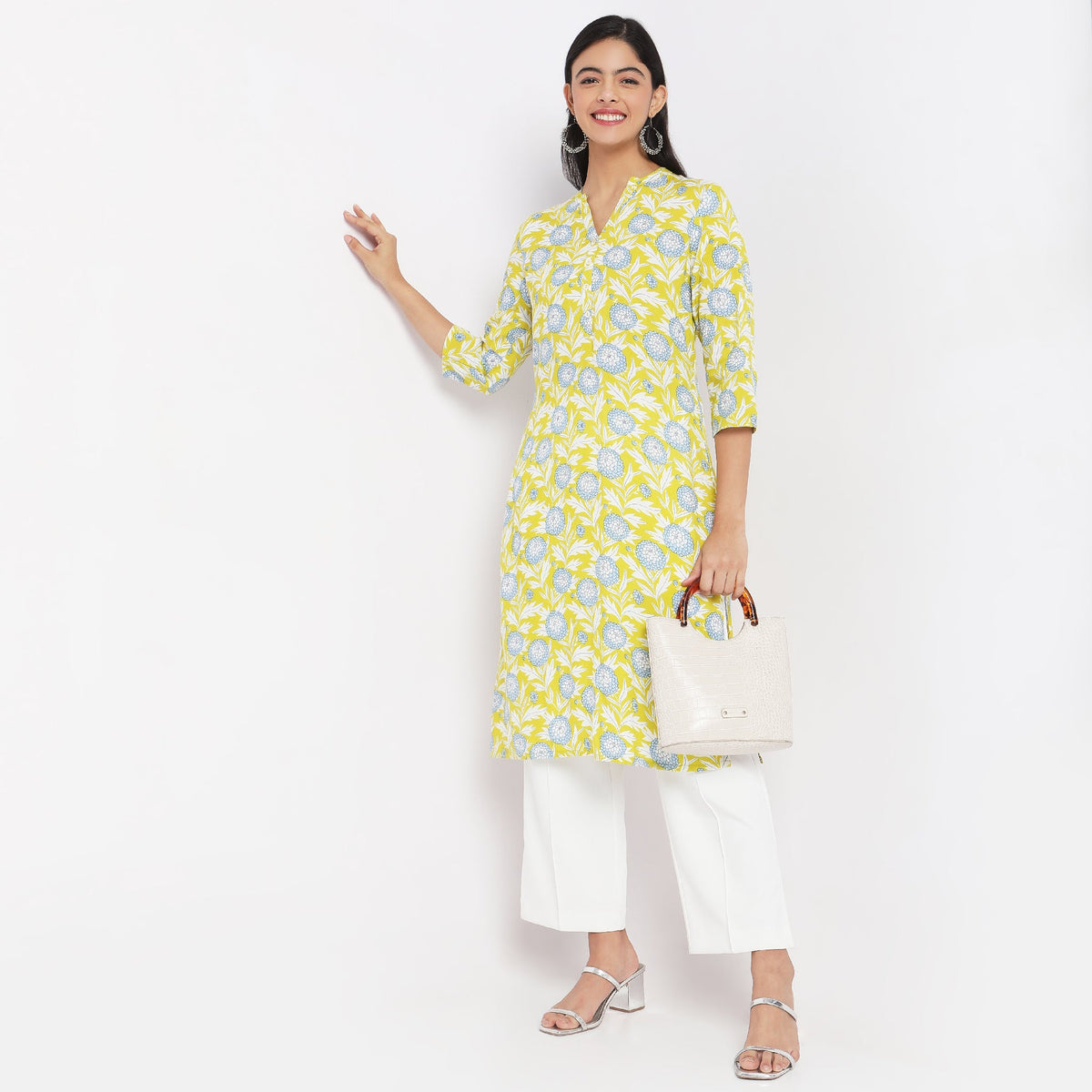 Straight Fit Floral Kurta