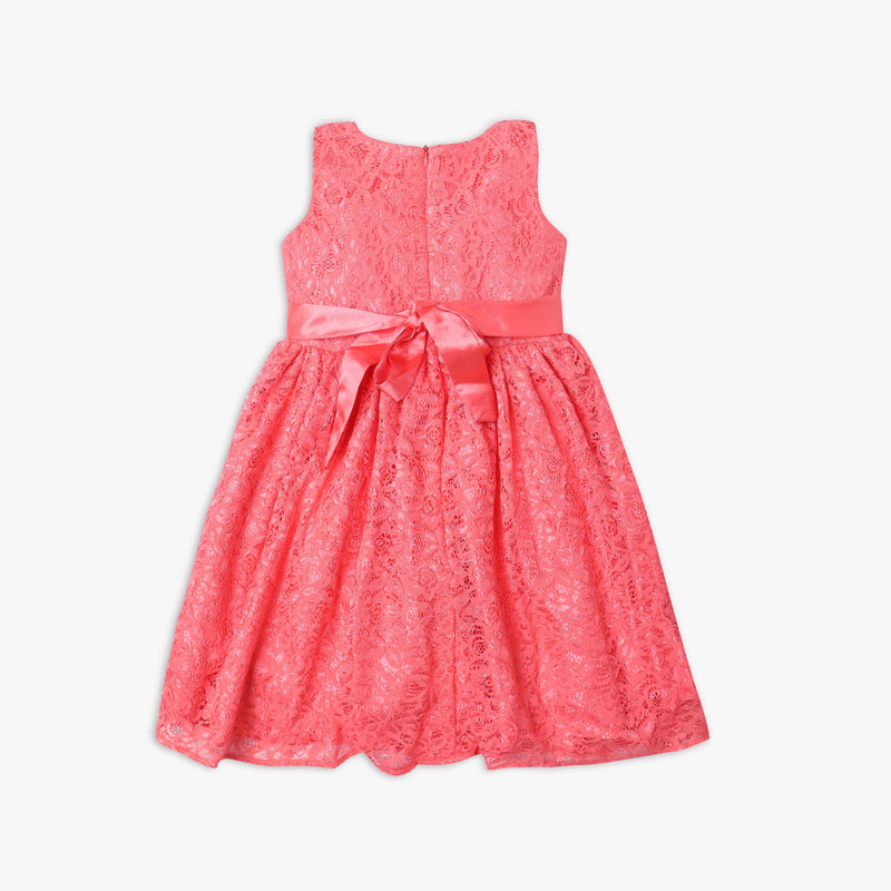 Girl's Regular Fit Embellished Frock