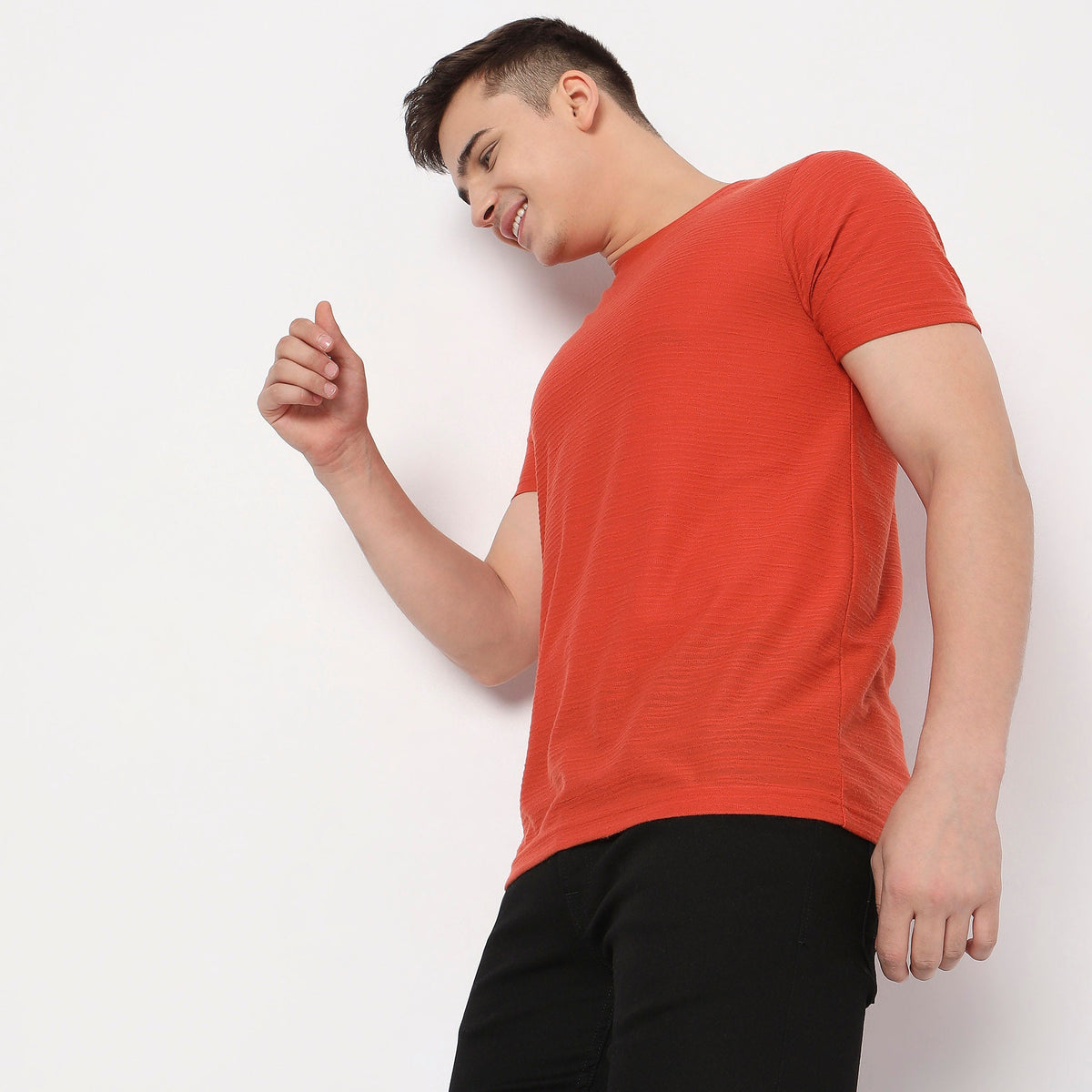 Regular Fit Textured T-Shirt