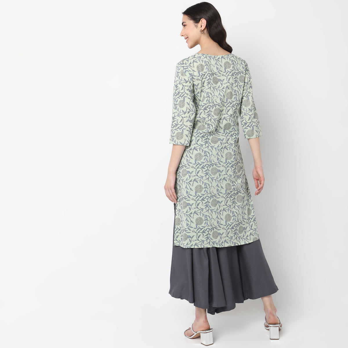 Straight Fit Floral Kurta