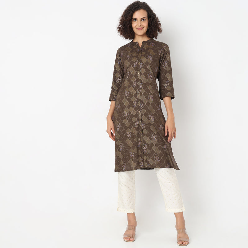 Straight Fit Printed Kurta