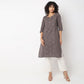 Straight Fit Embroidered Kurta