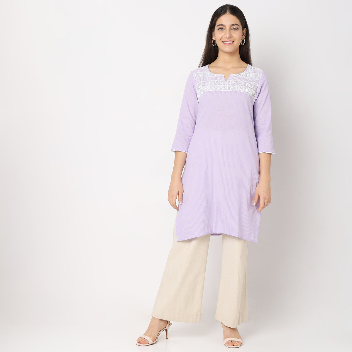 Straight Fit Embroidered Kurta