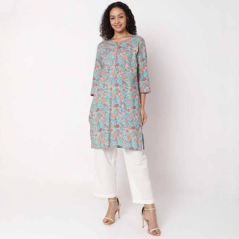 Straight Fit Printed Kurta