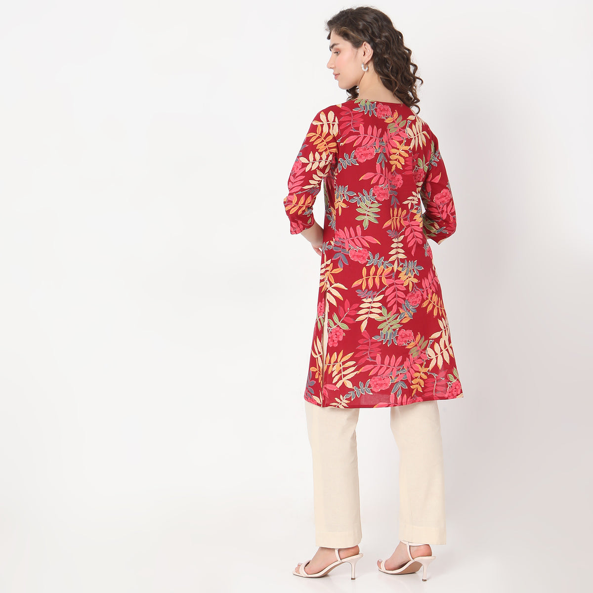 Straight Fit Floral Kurta