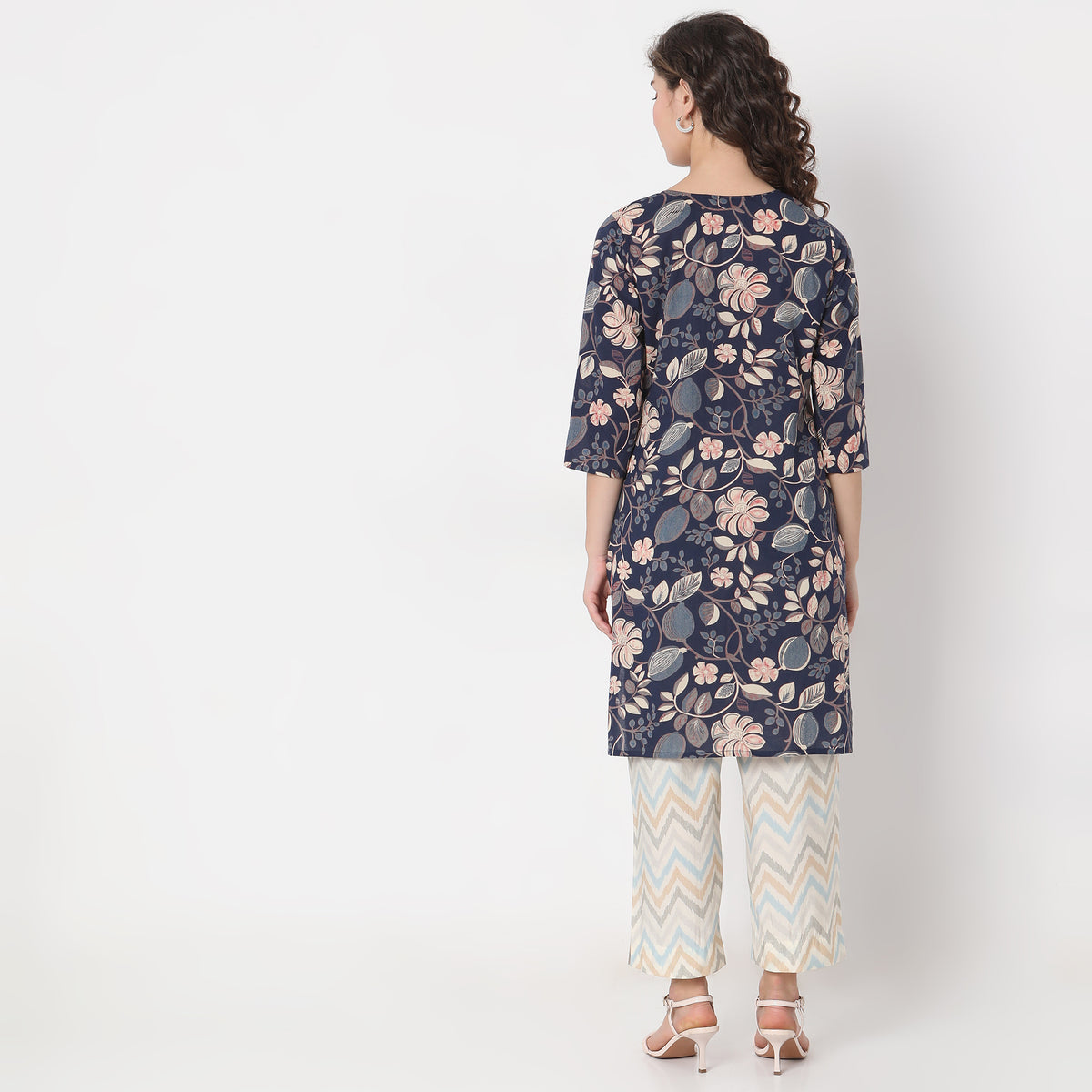 Straight Fit Floral Kurta