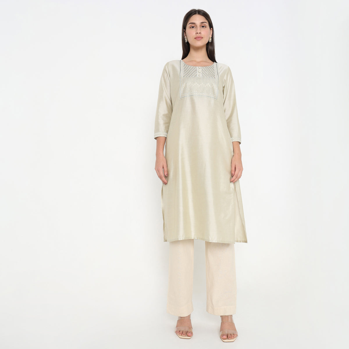 Straight Fit Embellished Kurta