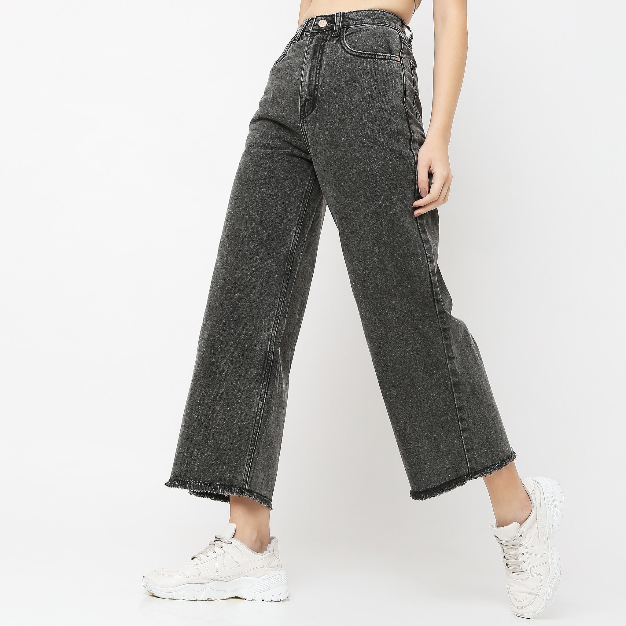 Flare Fit Solid Jeans