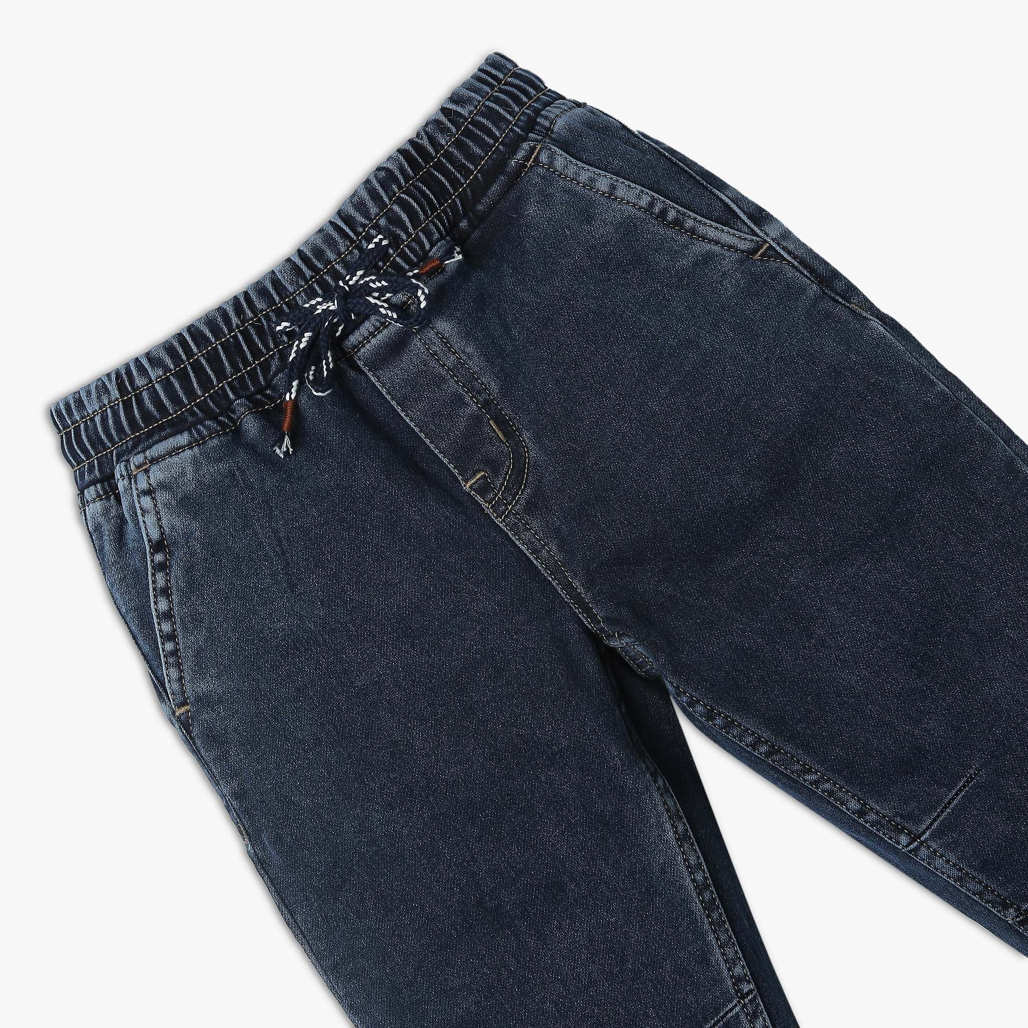 Boy's Regular Fit Solid Mid Rise Jeans