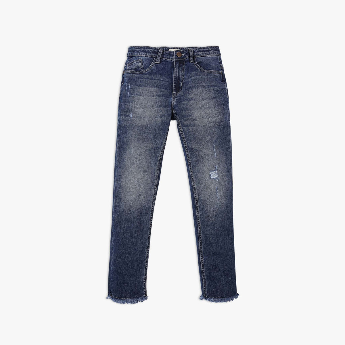 Boy's Regular Fit Solid Mid Rise Jeans