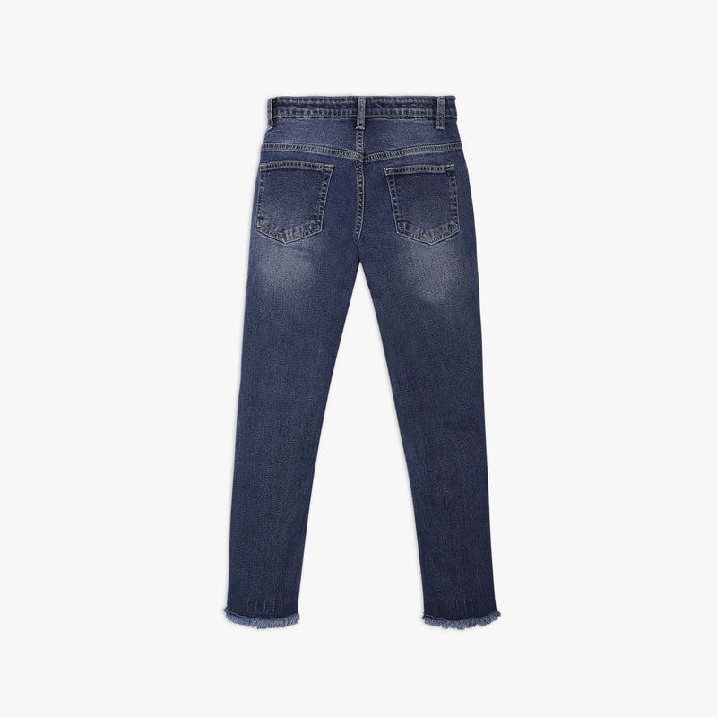 Boy's Regular Fit Solid Mid Rise Jeans