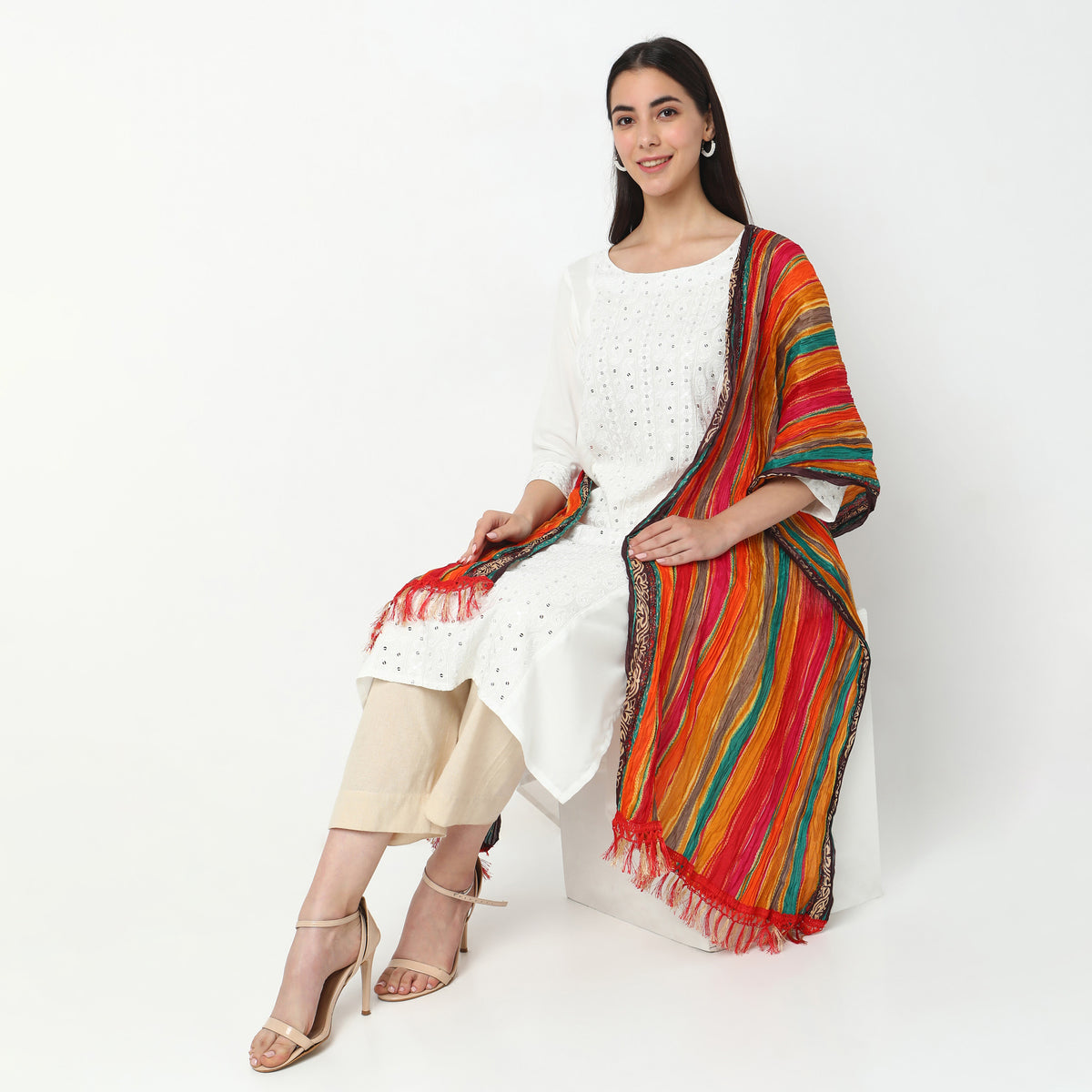 Regular Fit Striped Dupatta