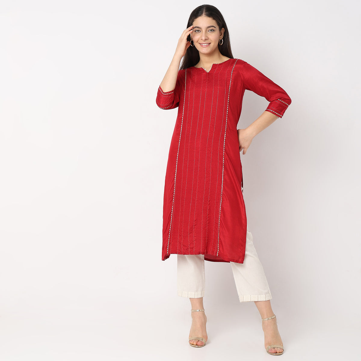 Straight Fit Solid Kurta