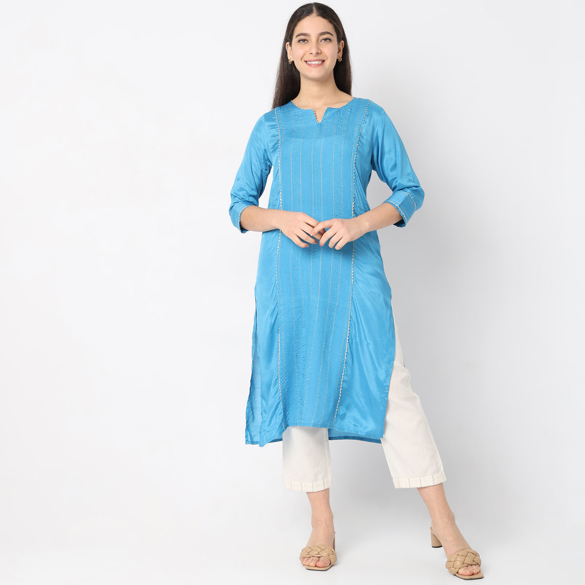 Straight Fit Solid Kurta