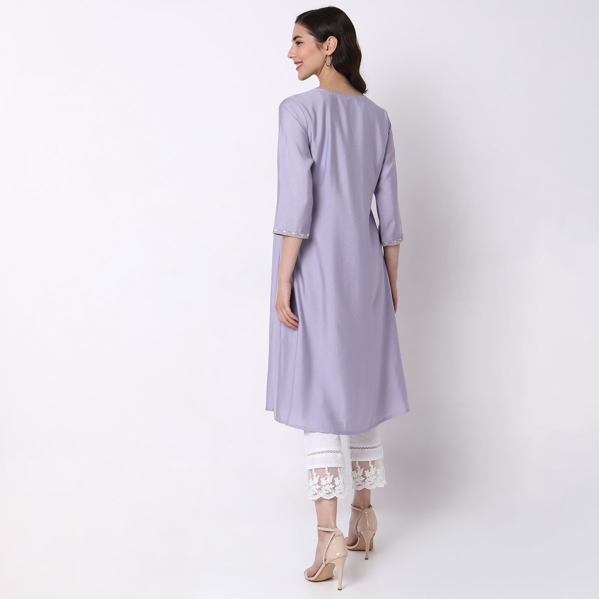 Flare Fit Embroidered Kurta