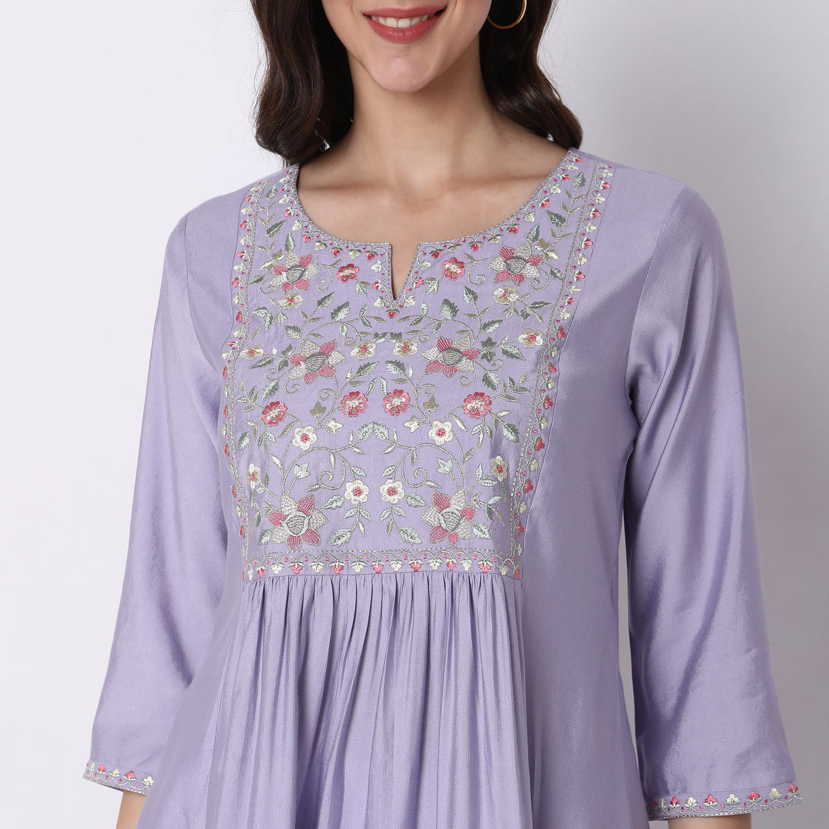 Flare Fit Embroidered Kurta