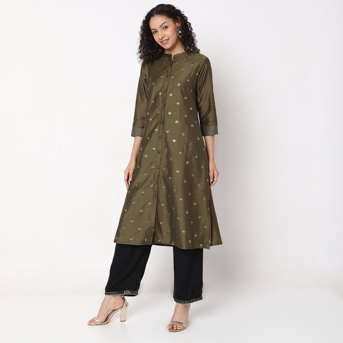 Flare Fit Embellished Kurta