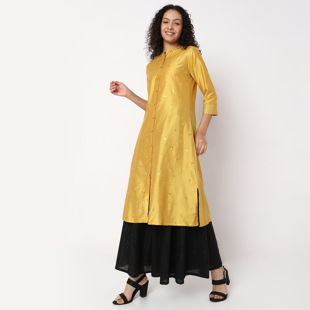 Flare Fit Embellished Kurta