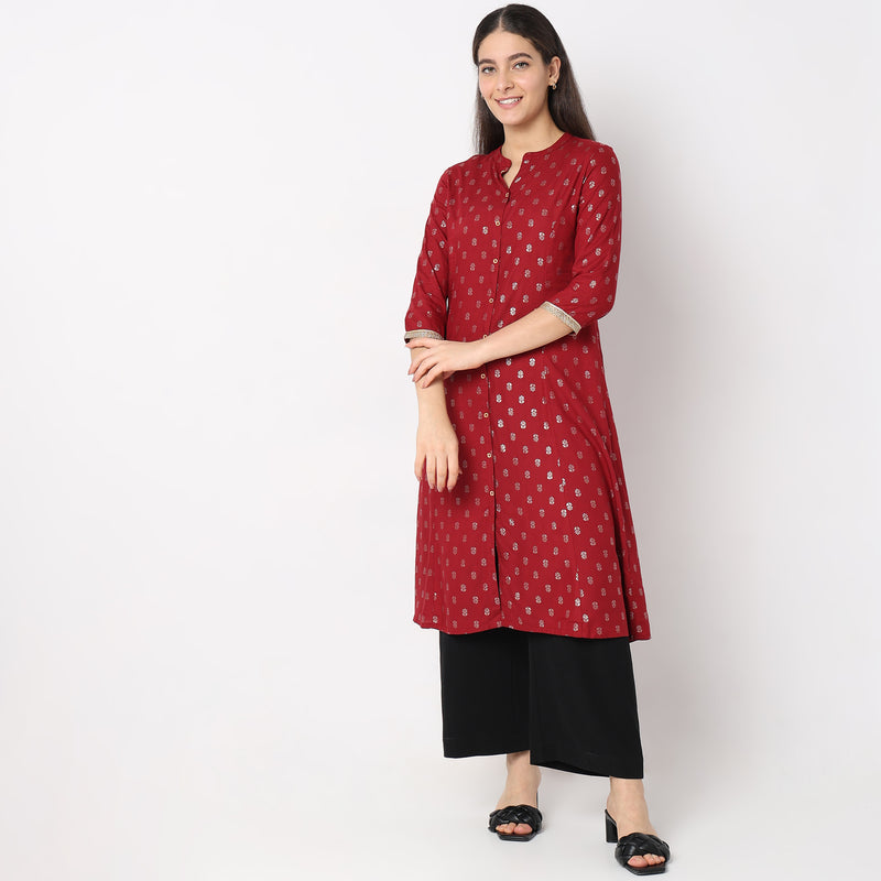 Flare Fit Printed Kurta