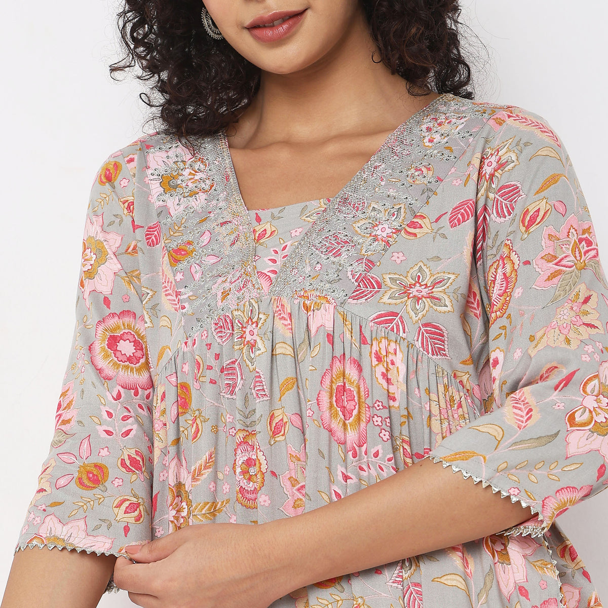 Flare Fit Printed Kurta