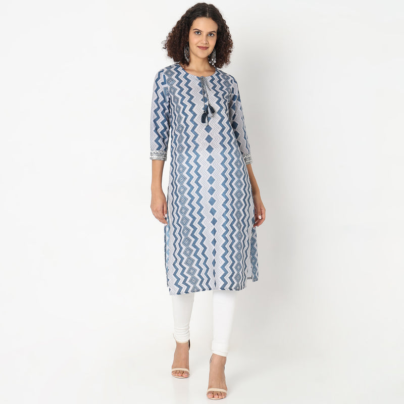 Straight Fit Printed Kurta