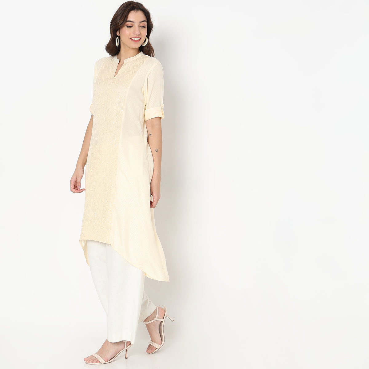 Flare Fit Embellished Kurta