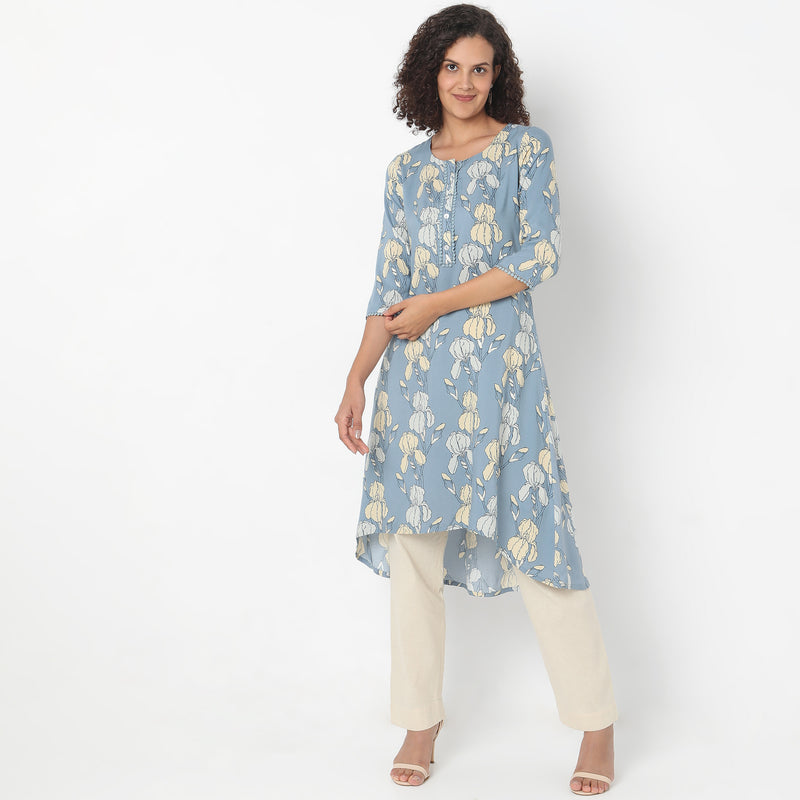 Flare Fit Printed Kurta