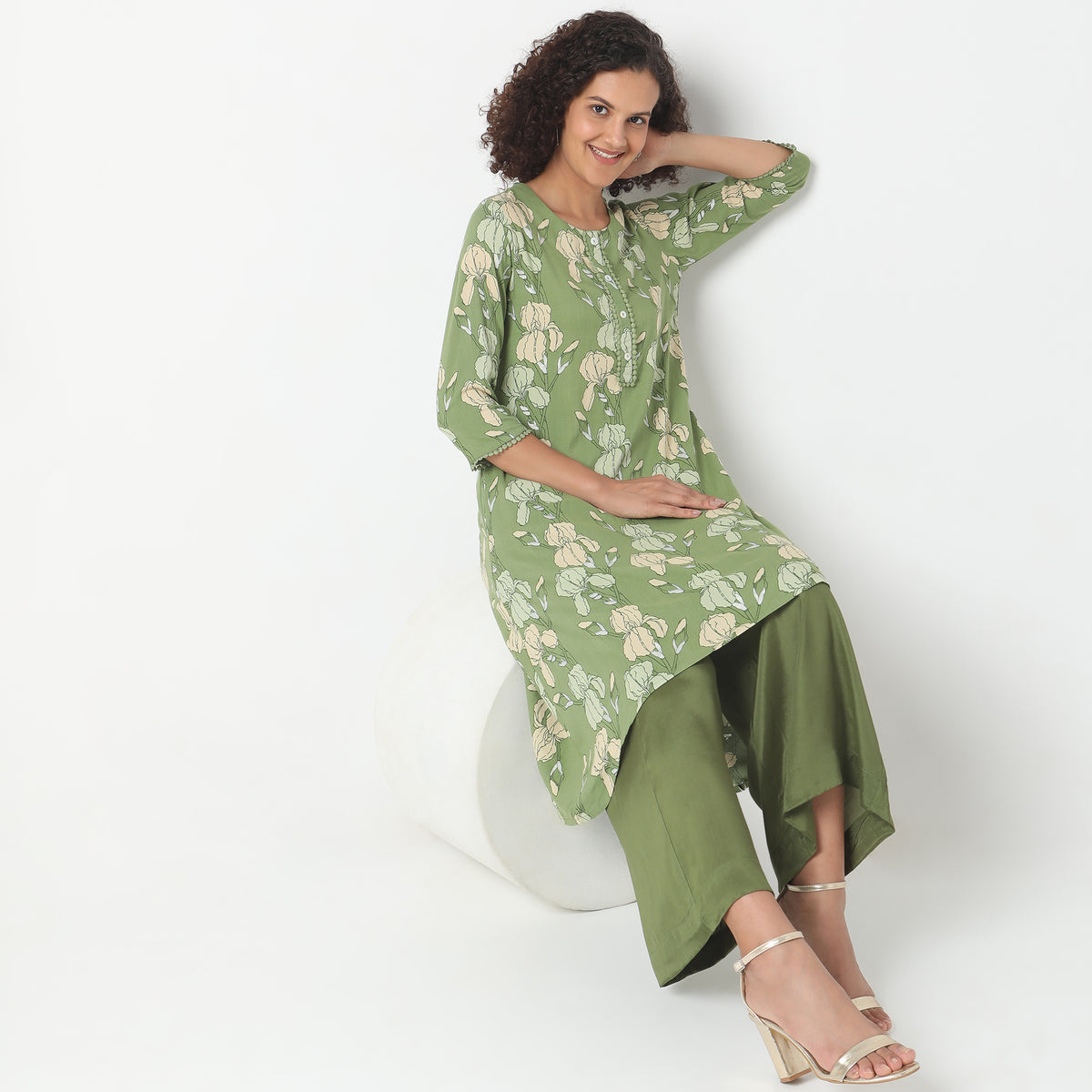 Flare Fit Printed Kurta