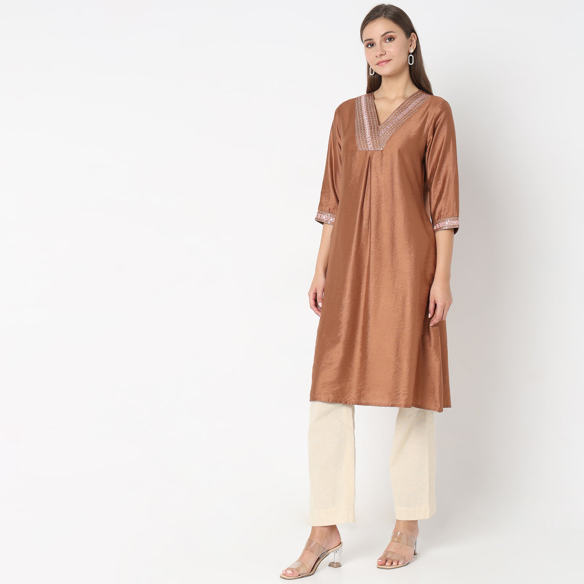 Flare Fit Embellished Kurta