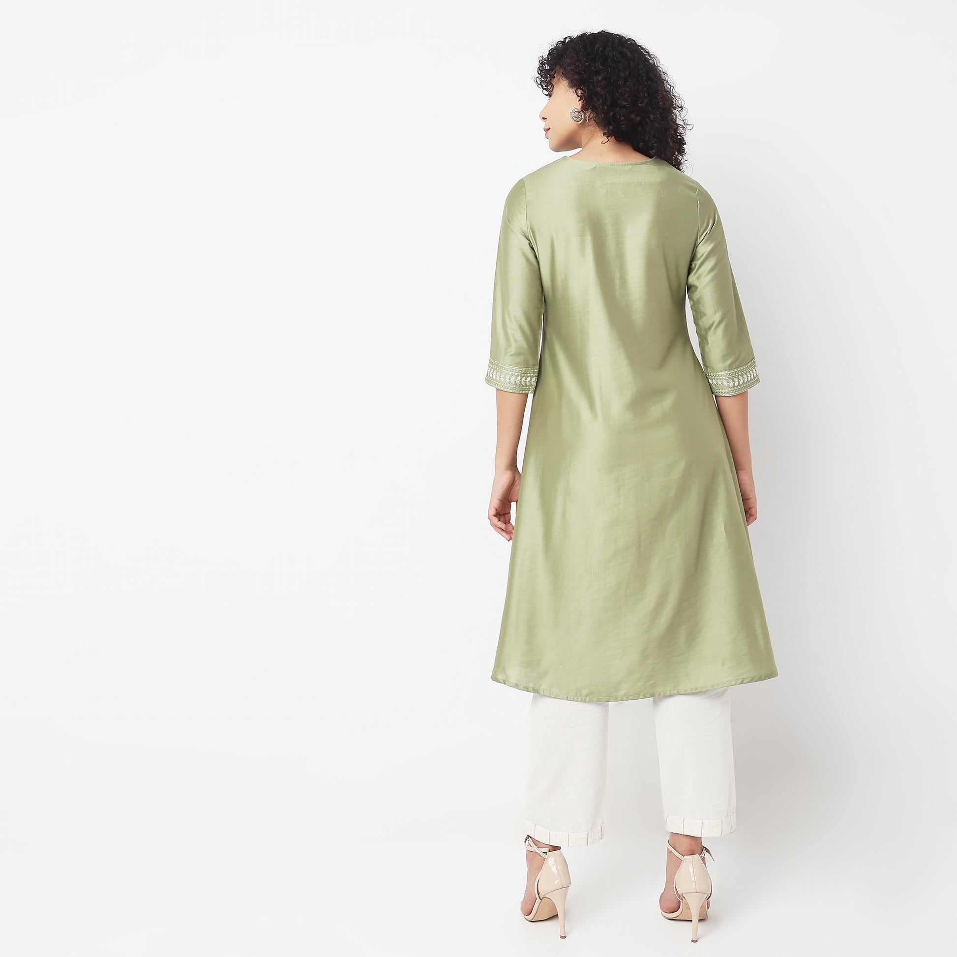 Flare Fit Embroidered Kurta