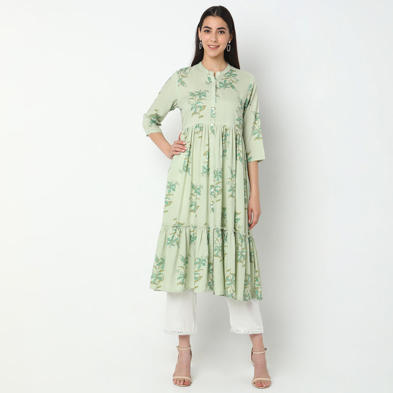 Flare Fit Printed Kurta