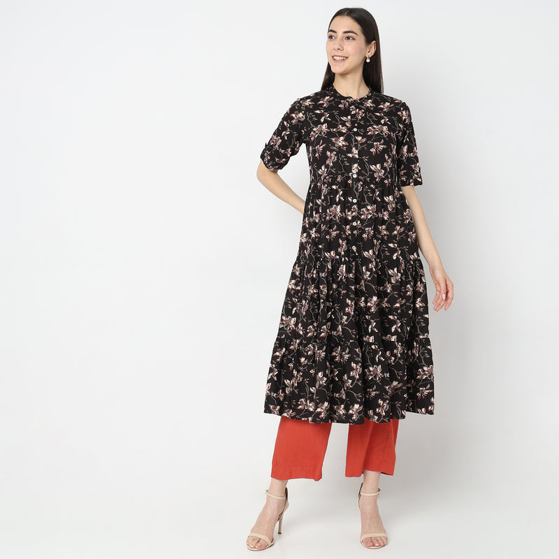 Flare Fit Printed Kurta