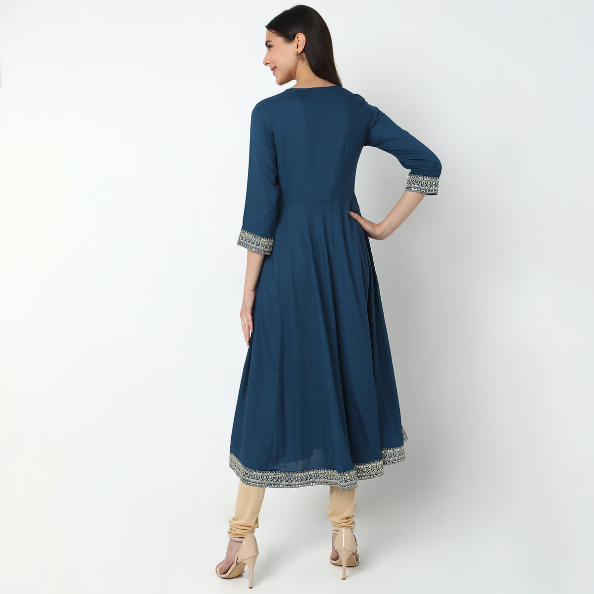 Flare Fit Embellished Kurta