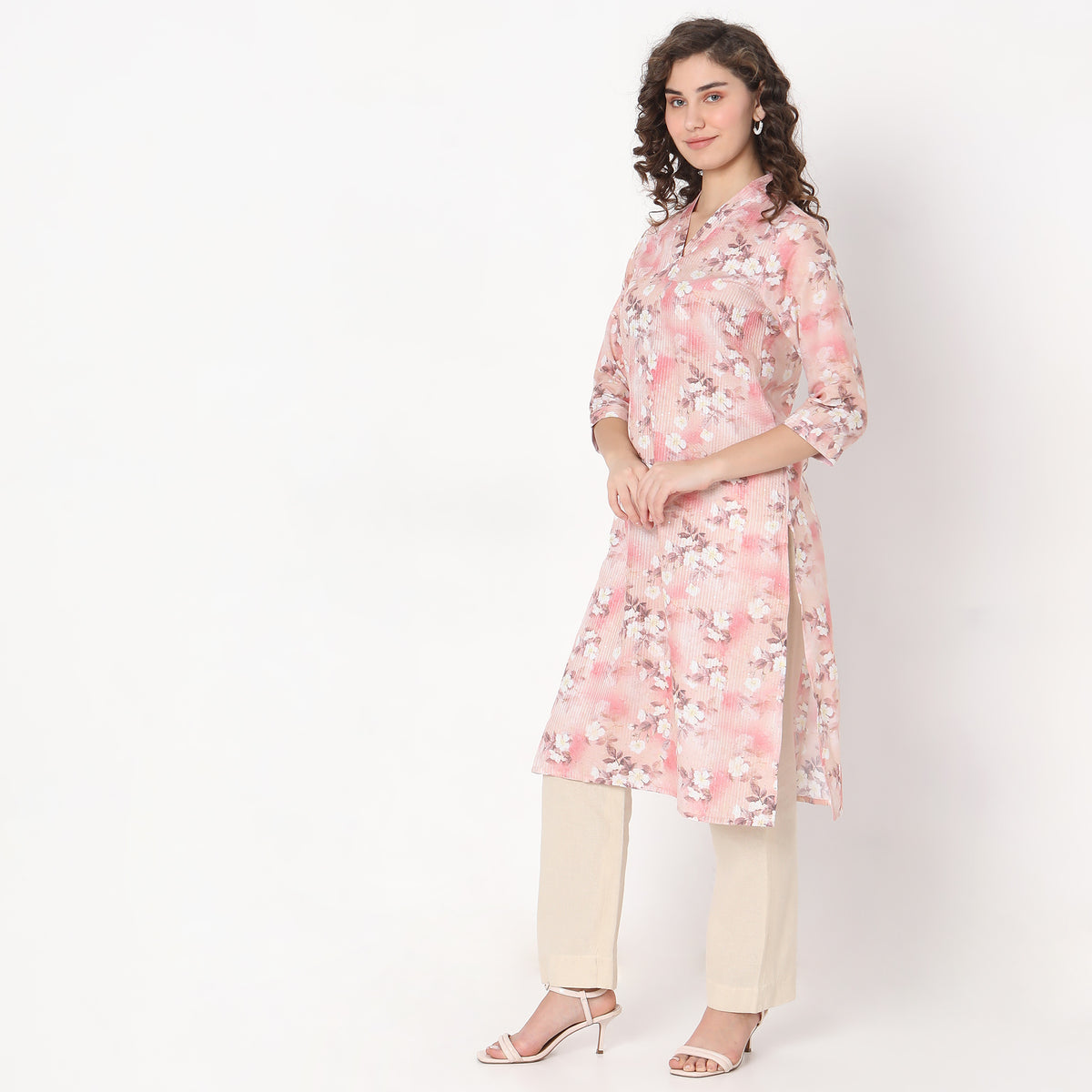 Straight Fit Floral Kurta