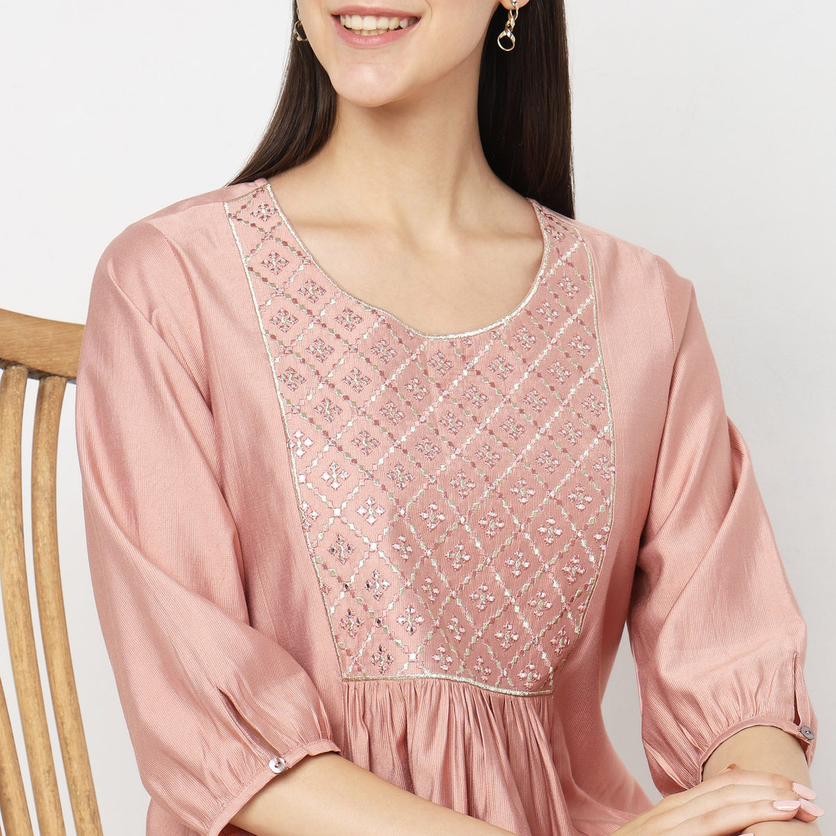 Flare Fit Embellished Kurta