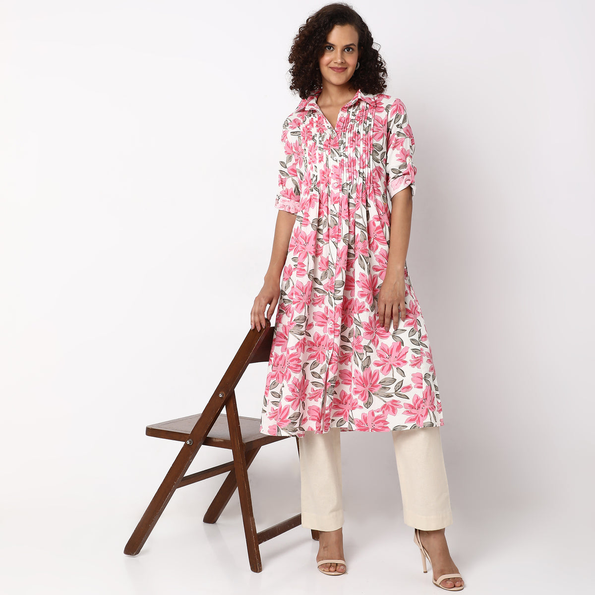 Straight Fit Floral Kurta