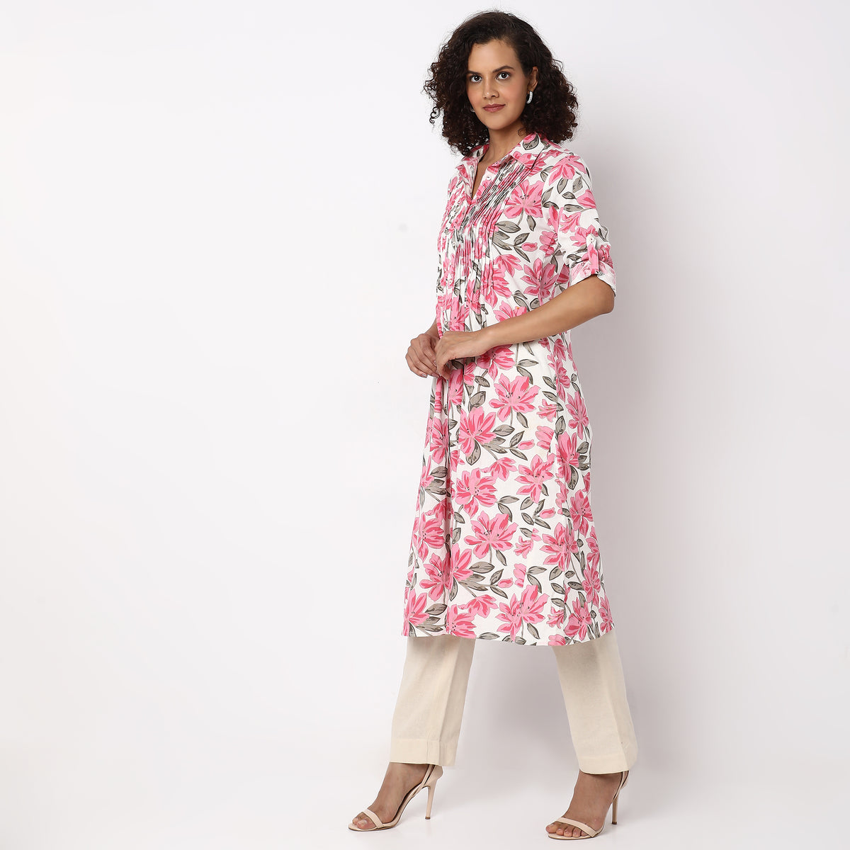 Straight Fit Floral Kurta