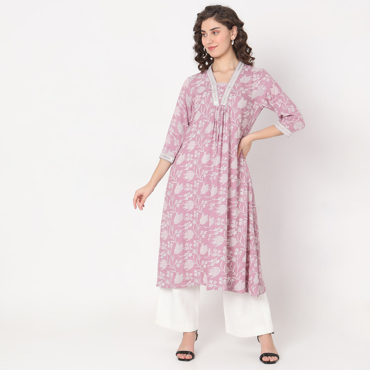 Flare Fit Printed Kurta