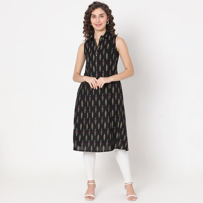 Flare Fit Printed Kurta