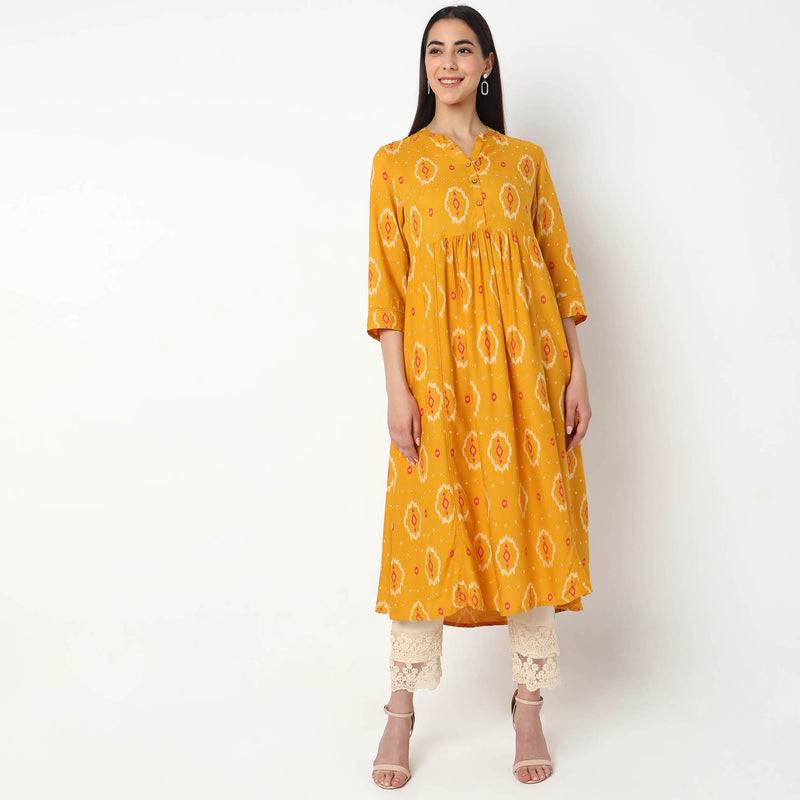 Flare Fit Printed Kurta