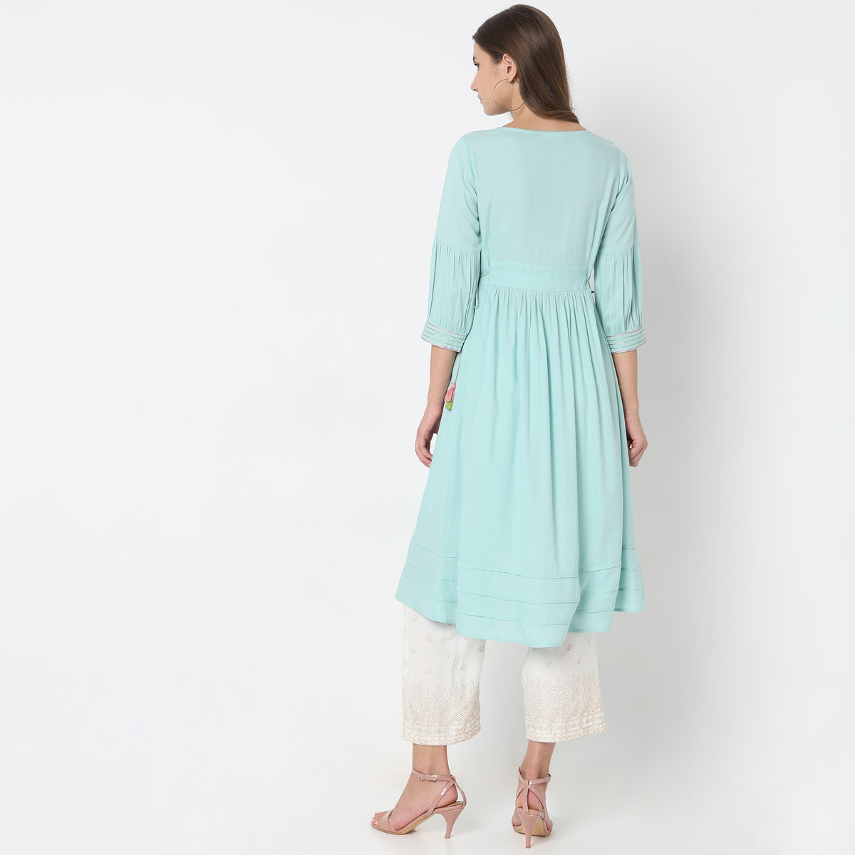 Flare Fit Embroidered Kurta