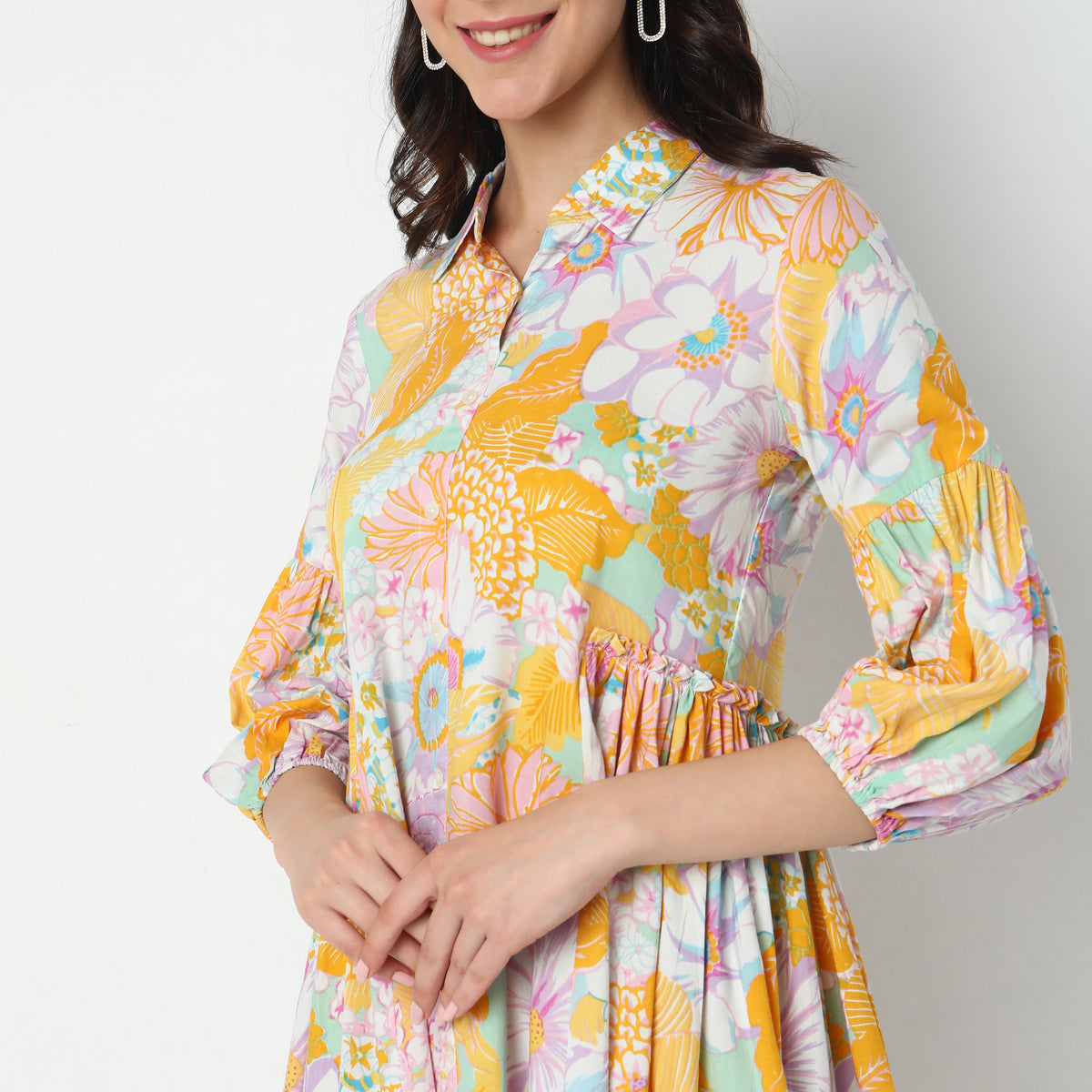 Flare Fit Floral Kurta