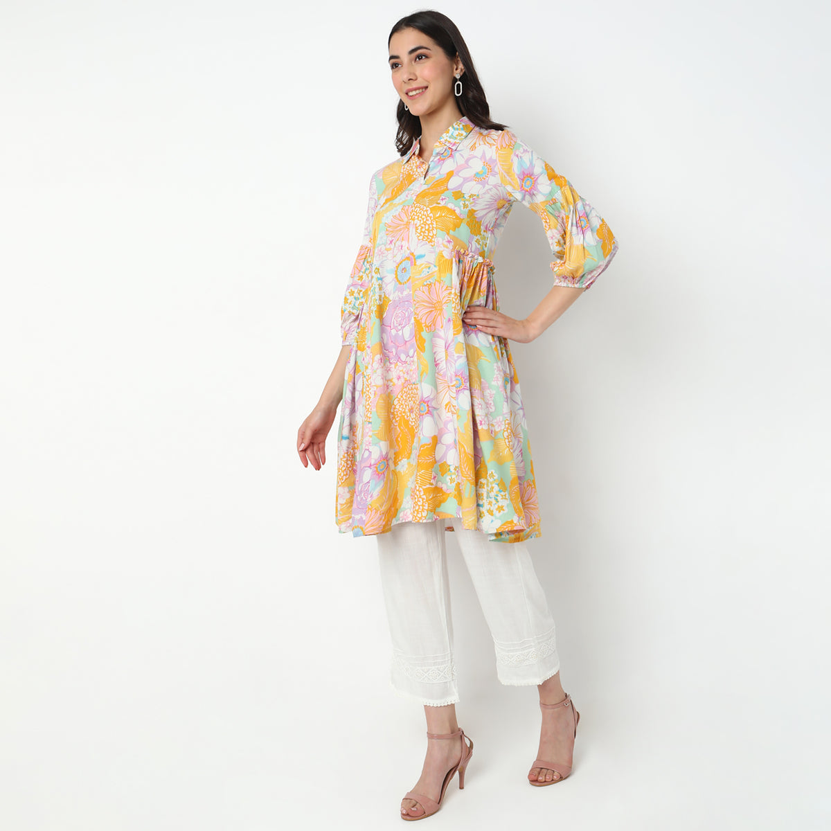 Flare Fit Floral Kurta