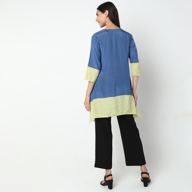 Flare Fit Solid Kurta