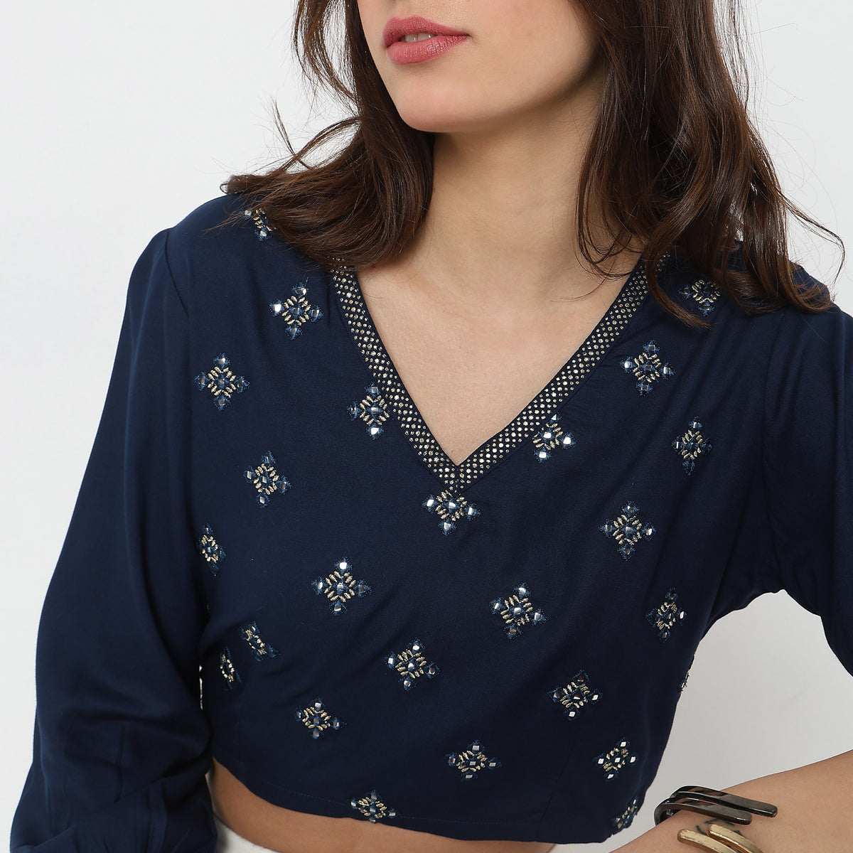 Boxy Fit Embroidered Top