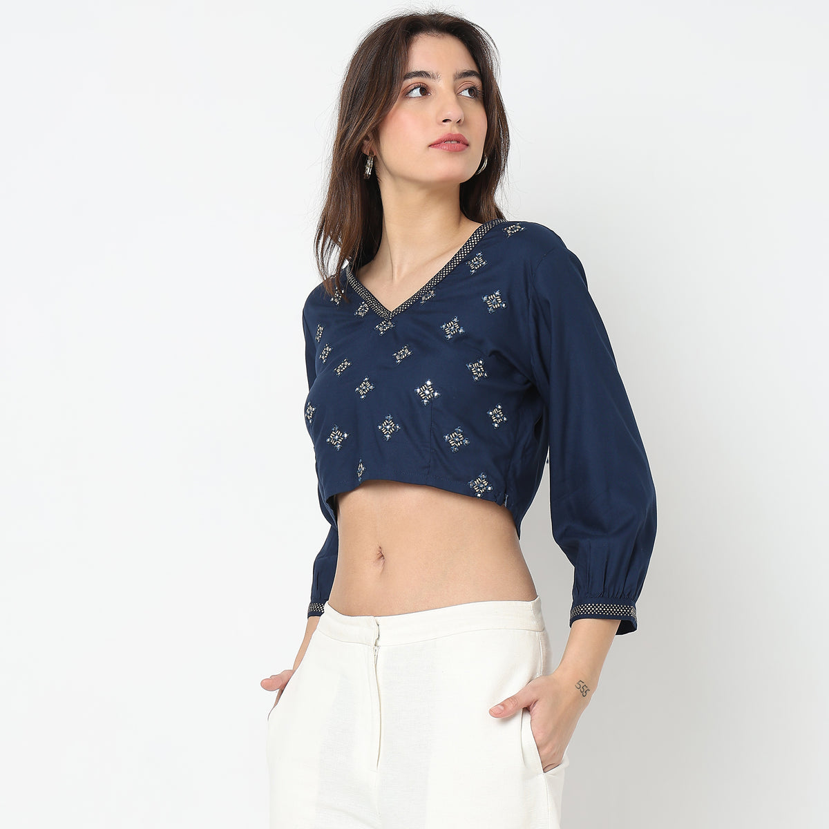 Boxy Fit Embroidered Top